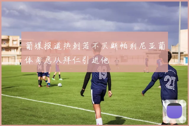 葡媒报道热刺若不买断帕利尼亚葡体考虑从拜仁引进他